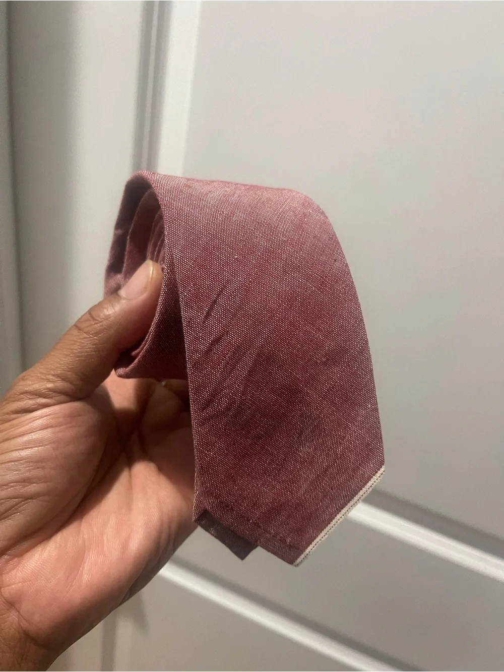NWT Banana Republic Linen/Chambray Necktie in Dusty Rose Sz OS